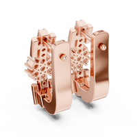 Celeste  Geometric Diamond Double-Link Drop Earrings
