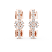 Celeste  Geometric Diamond Double-Link Drop Earrings