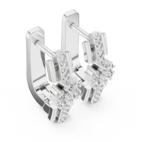 Celeste  Geometric Diamond Double-Link Drop Earrings