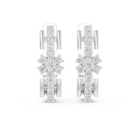 Celeste  Geometric Diamond Double-Link Drop Earrings