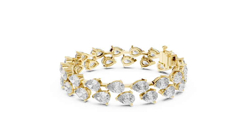 Pear-Shaped Diamond Tennis Bracelet