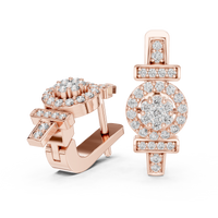 Elara Radiant Circle Diamond Drop Geometric Earrings