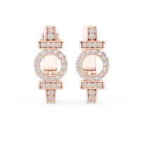 Elara Radiant Circle Diamond Drop Geometric Earrings