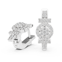 Elara Radiant Circle Diamond Drop Geometric Earrings