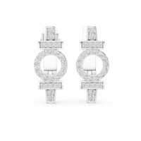 Elara Radiant Circle Diamond Drop Geometric Earrings