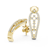 Elowen Elongated Teardrop Diamond Fan Earrings