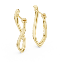 Blue Diamond U-Cut Teardrop Drop Earrings