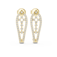 Elowen Elongated Teardrop Diamond Fan Earrings