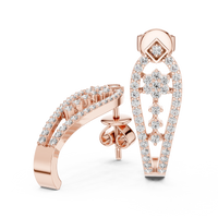 Aurelia Tapered Teardrop Diamond Drop Earrings