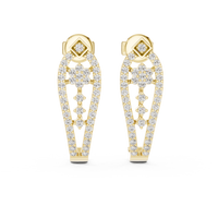 Aurelia Tapered Teardrop Diamond Drop Earrings