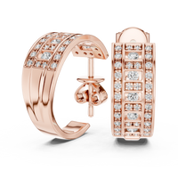 Celestia Luxe Multi-Row Diamond Hoop Earrings