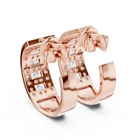 Celestia Luxe Multi-Row Diamond Hoop Earrings