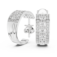Celestia Luxe Multi-Row Diamond Hoop Earrings