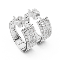 Celestia Luxe Multi-Row Diamond Hoop Earrings