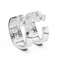 Celestia Luxe Multi-Row Diamond Hoop Earrings