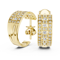 Celestia Luxe Multi-Row Diamond Hoop Earrings