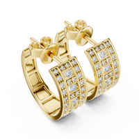 Celestia Luxe Multi-Row Diamond Hoop Earrings