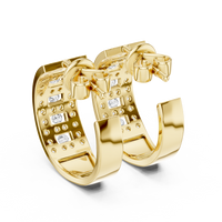 Celestia Luxe Multi-Row Diamond Hoop Earrings