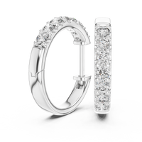 Round Blue Diamond Half-Hoop Earrings