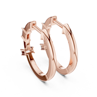 Baguette-Cut Blue Diamond Hoop Earrings