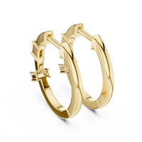 Baguette-Cut Blue Diamond Hoop Earrings