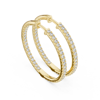 Serena  Classic Pavé Diamond Hoop Earrings
