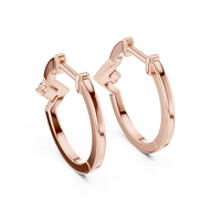 Elara Minimalist Diamond Minimalist Geometric Hoop Earrings
