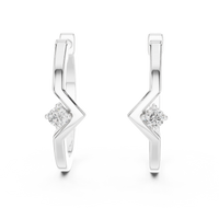 Elara Minimalist Diamond Minimalist Geometric Hoop Earrings