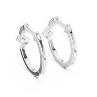 Elara Minimalist Diamond Minimalist Geometric Hoop Earrings