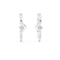 Elara Minimalist Diamond Minimalist Geometric Hoop Earrings