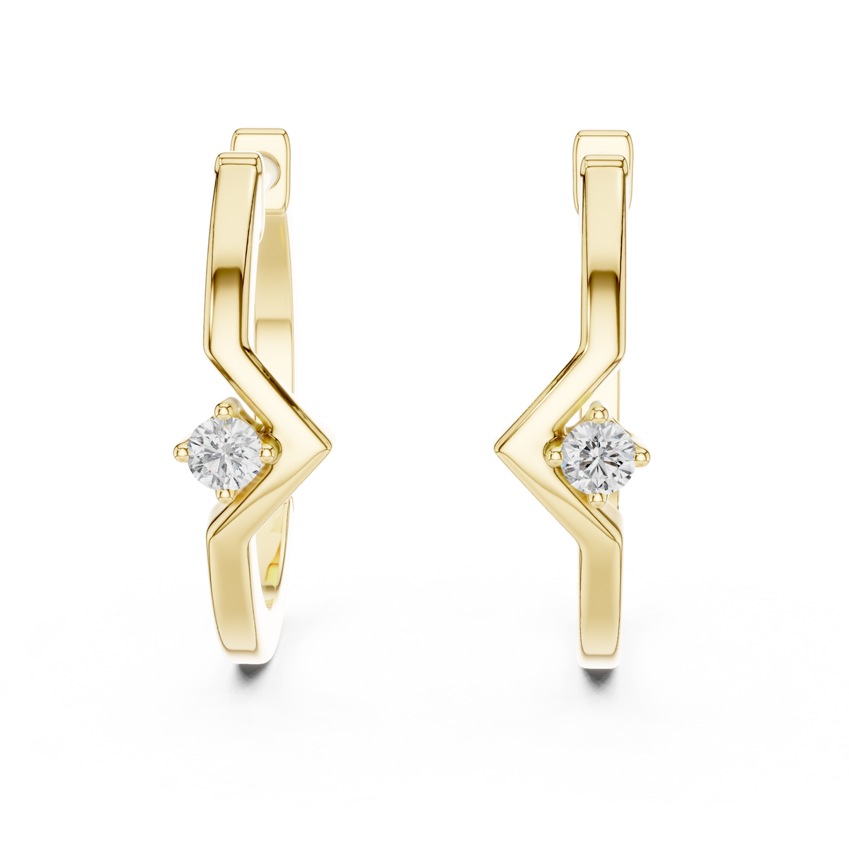 Elara Minimalist Diamond Minimalist Geometric Hoop Earrings