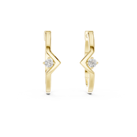 Elara Minimalist Diamond Minimalist Geometric Hoop Earrings