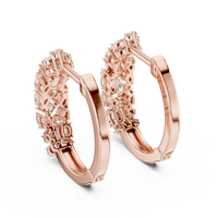 Multi-Shape Blue Diamond Floral Hoop Earrings