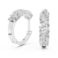 Multi-Shape Blue Diamond Floral Hoop Earrings