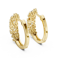 Multi-Shape Blue Diamond Floral Hoop Earrings