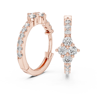 Round Blue Diamond Geometric Hoop Earrings