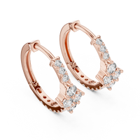 Round Blue Diamond Geometric Hoop Earrings