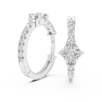 Round Blue Diamond Geometric Hoop Earrings