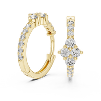 Round Blue Diamond Geometric Hoop Earrings