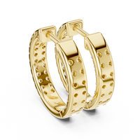 Aurora Pavé Diamond C-Hoop Earrings