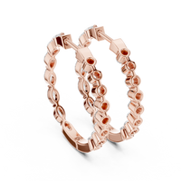 Marquise & Round Blue Diamond Hoop Earrings