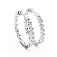 Marquise & Round Blue Diamond Hoop Earrings