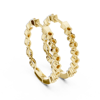 Marquise & Round Blue Diamond Hoop Earrings