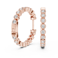 Round Diamond Pavé Hoop Earrings