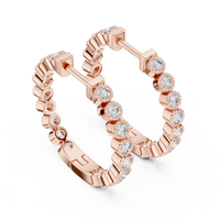 Round Diamond Pavé Hoop Earrings