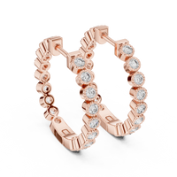 Round Diamond Pavé Hoop Earrings
