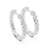 Round Diamond Pavé Hoop Earrings