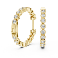 Round Diamond Pavé Hoop Earrings