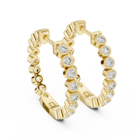 Round Diamond Pavé Hoop Earrings