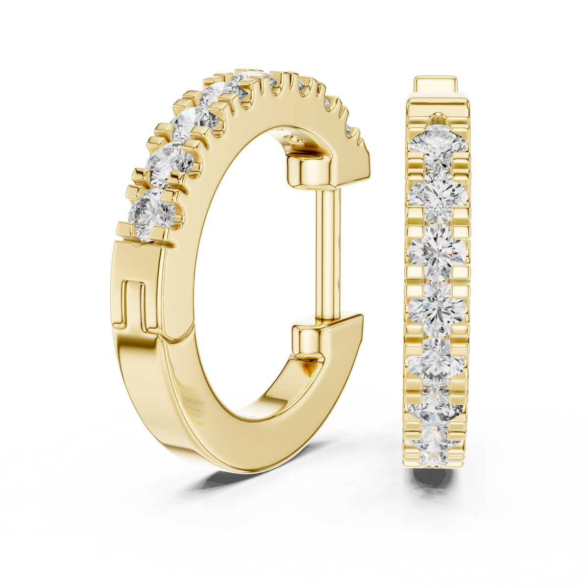 Round Diamond Pavé Hoop Round Earrings